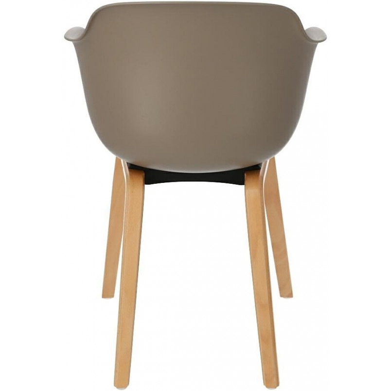 Krzesło kubełkowe z podłokietnikami Glad z tworzywa beżowe marki Intesi