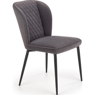Krzesło welurowe pikowane K399 popiel marki Halmar