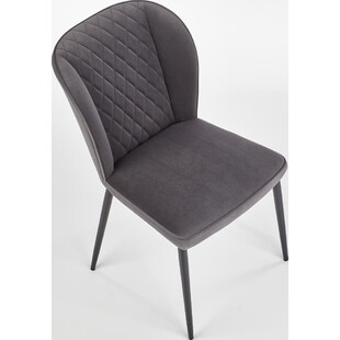 Krzesło welurowe pikowane K399 popiel marki Halmar