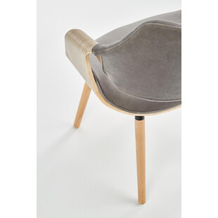 Krzesło drewniane welurowe K396 popiel/jasny dąb marki Halmar