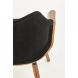 Krzesło drewniane welurowe K396 czarny/orzech marki Halmar