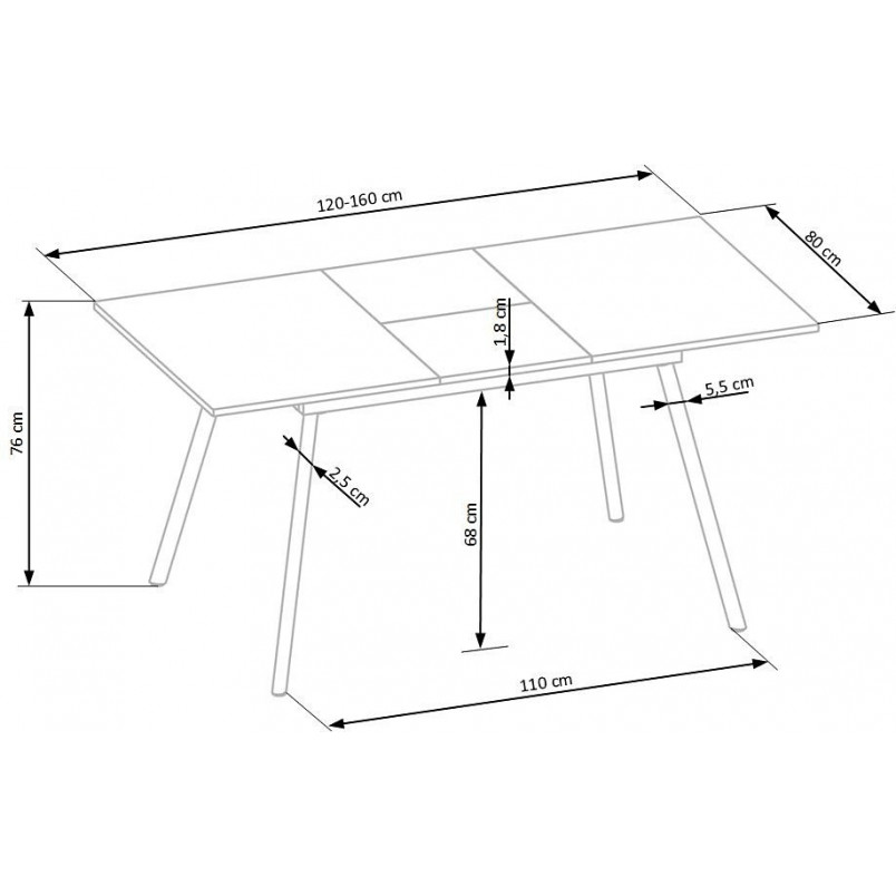 Stół rozkładany loft Albon 120x80 dąb sonoma marki Halmar