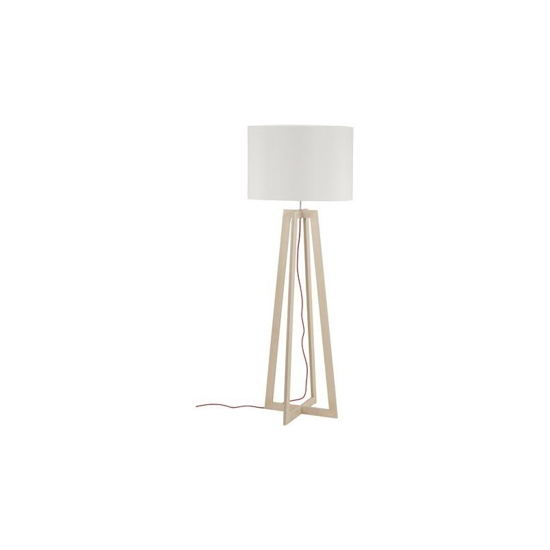 Lampa podłogowa drewniana z abażurem Across 60 Biały/Brąz marki Nowodvorski