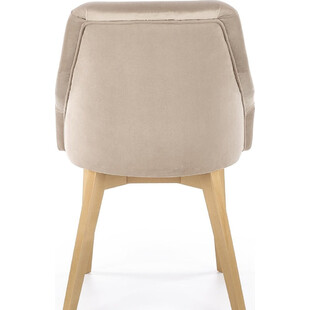 Krzesło tapicerowane na drewnianych nogach Toledo II beżowy/dąb miodowy marki Halmar