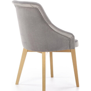 Krzesło tapicerowane na drewnianych nogach Toledo II popiel/dąb miodowy marki Halmar