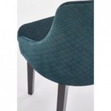 Krzesło welurowe pikowane Toledo III ciemno zielony/czarny marki Halmar