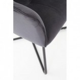 Krzesło welurowe pikowane z podłokietnikami K377 ciemny popiel marki Halmar