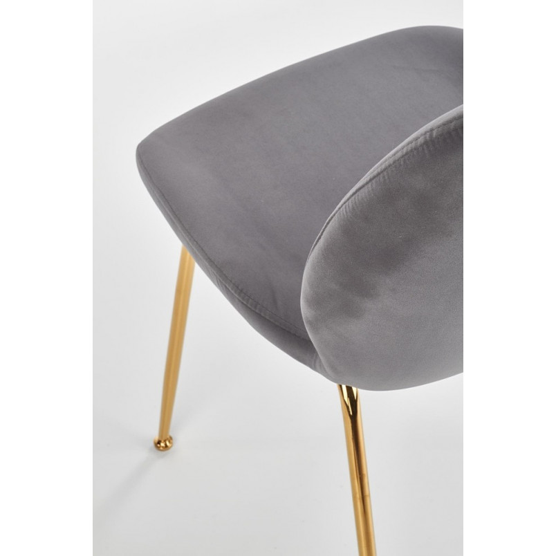 Krzesło welurowe na złotych nogach K381 popiel marki Halmar