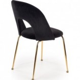 Krzesło welurowe na złotych nogach K385 czarne marki Halmar