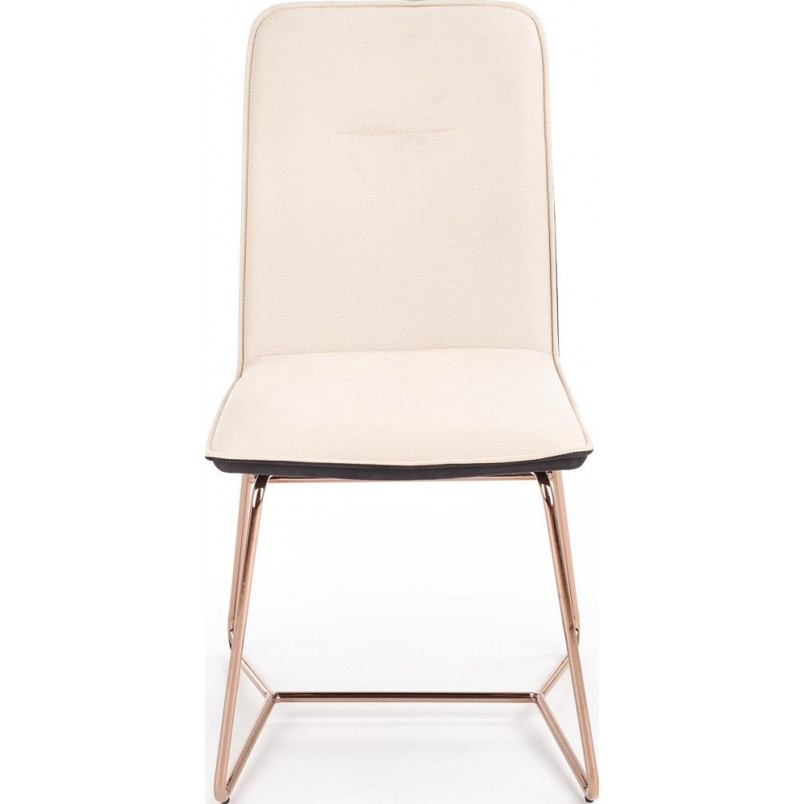 Krzesło tapicerowane glamour K390 kremowy/różowy złoty marki Halmar
