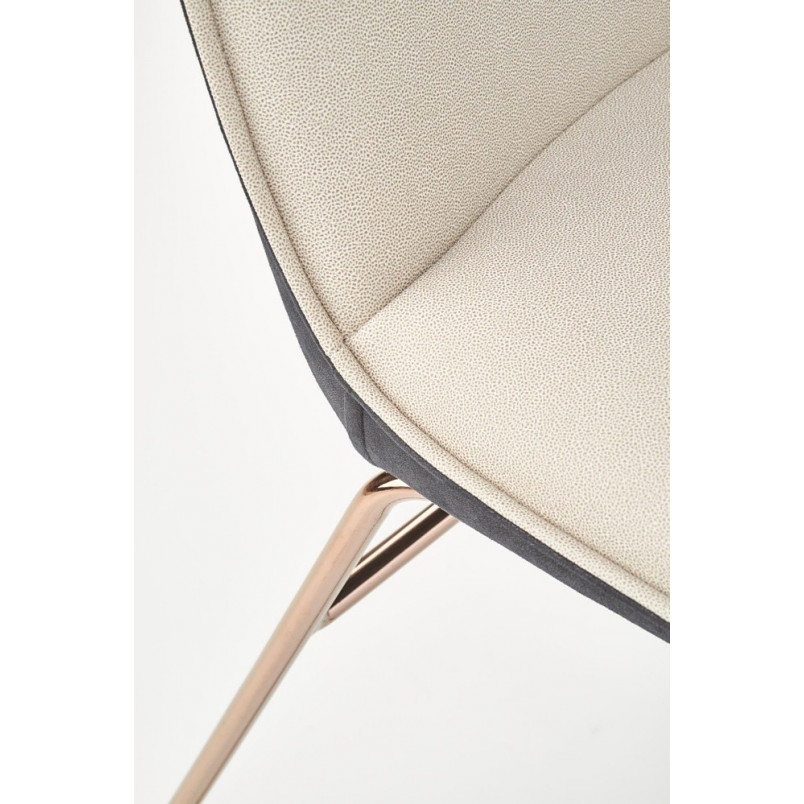 Krzesło tapicerowane glamour K390 kremowy/różowy złoty marki Halmar