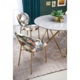 Stół okrągły glamour Bonello 120 marmur/złoty marki Halmar