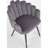 Krzesło welurowe z podłokietnikami K410 Velvet popiel marki Halmar