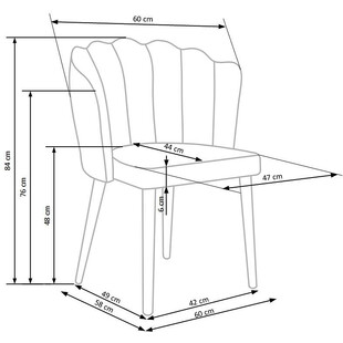Krzesło welurowe "muszla" K386 popiel marki Halmar