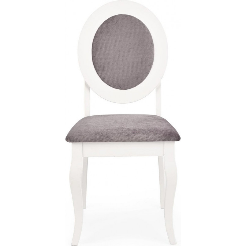 Krzesło drewniane tapicerowane Barock popiel/białymarki Halmar