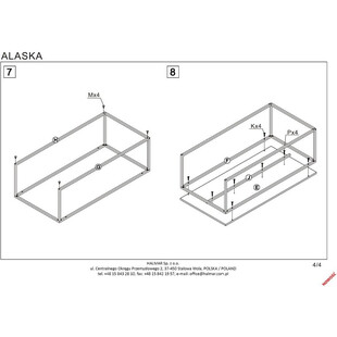 Zestaw stolików industrialnych Alaska dąb złoty marki Halmar