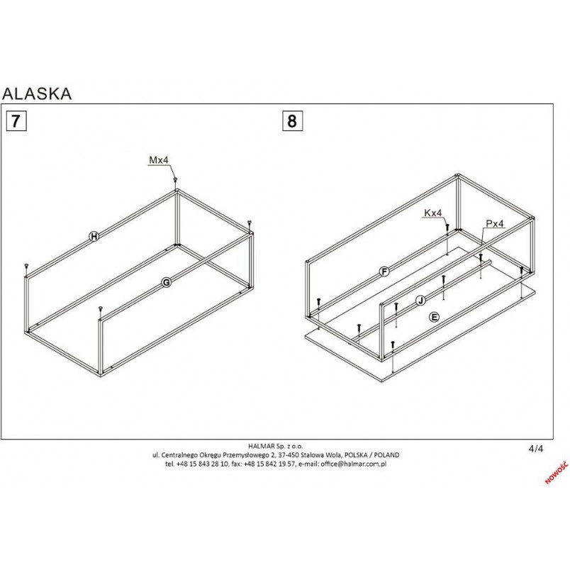 Zestaw stolików industrialnych Alaska dąb złoty marki Halmar