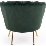 Fotel welurowy na złotych nogach Amorinito ciemny zielony marki Halmar