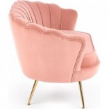 Sofa welurowa "Muszla" na złotych nogach Amorinito 133 jasno różowa marki Halmar