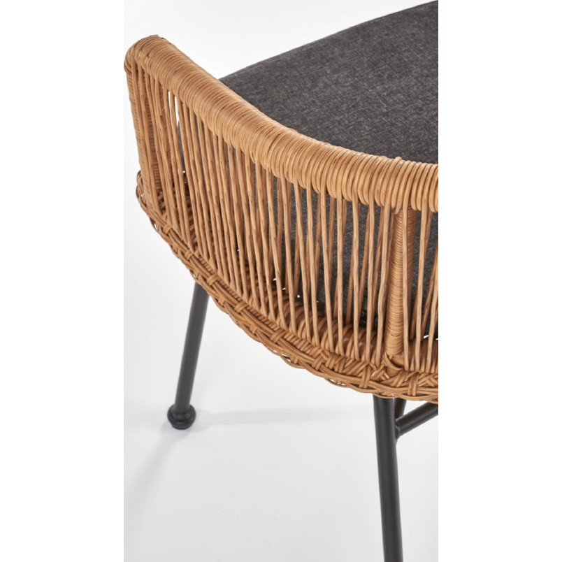 Krzesło rattanowe z podłokietnikami boho K400 naturalne marki Halmar