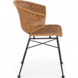 Krzesło rattanowe boho K407 Naturalny/Czarny marki Halmar