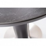 Stół rozkładany okrągły na jednej nodze Orbit Ceramic 120 szary marmur marki Signal