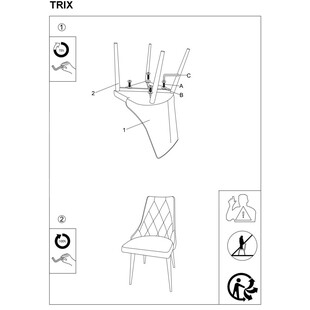 Krzesło welurowe pikowane Trix B Velvet czarne marki Signal