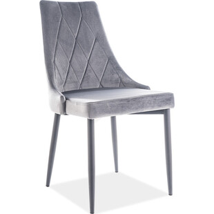Krzesło welurowe pikowane Trix B Velvet szare marki Signal