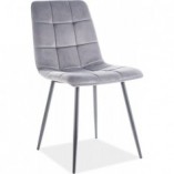 Krzesło welurowe pikowane Mila Velvet szare marki Signal