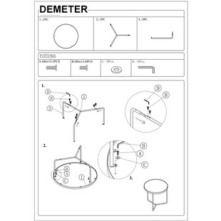 Zestaw stolików okrągłych loft Demeter szary marki Signal