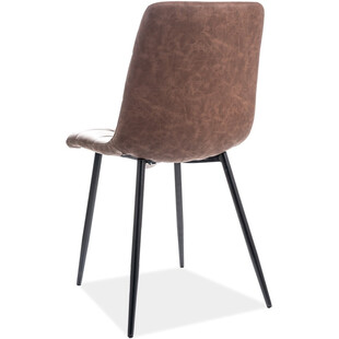 Krzesło pikowane z ekoskóry Look brązowe marki Signal