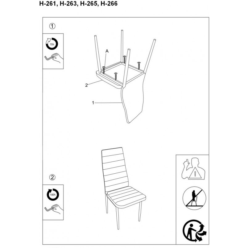 Krzesło welurowe nowoczesne H-261 Velvet szare marki Signal