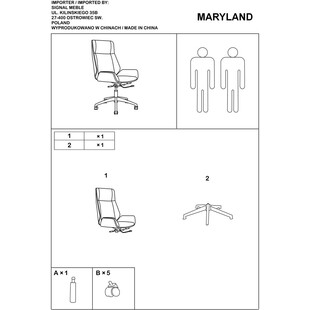 Fotel gabinetowy Maryland czarny/orzech marki Signal