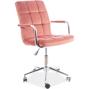 Krzesło biurowe welurowe Q-022 Velvet antyczny róż marki Signal