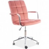 Krzesło biurowe welurowe Q-022 Velvet antyczny róż marki Signal