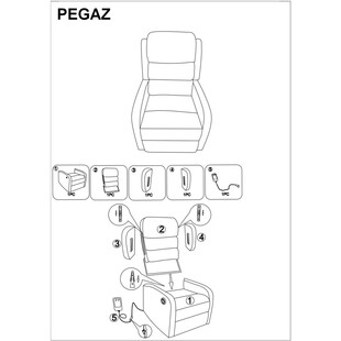 Fotel tapicerowany rozkładany Pegaz szary marki Signal