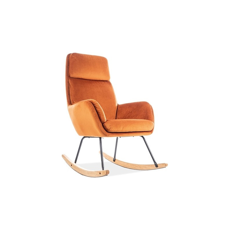 Fotel bujany tapicerowany Hoover pomarańczowy marki Signal