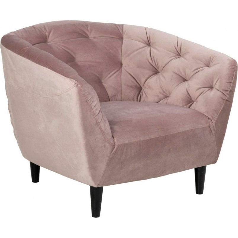 Fotel welurowy pikowany Ria Różowy marki Actona