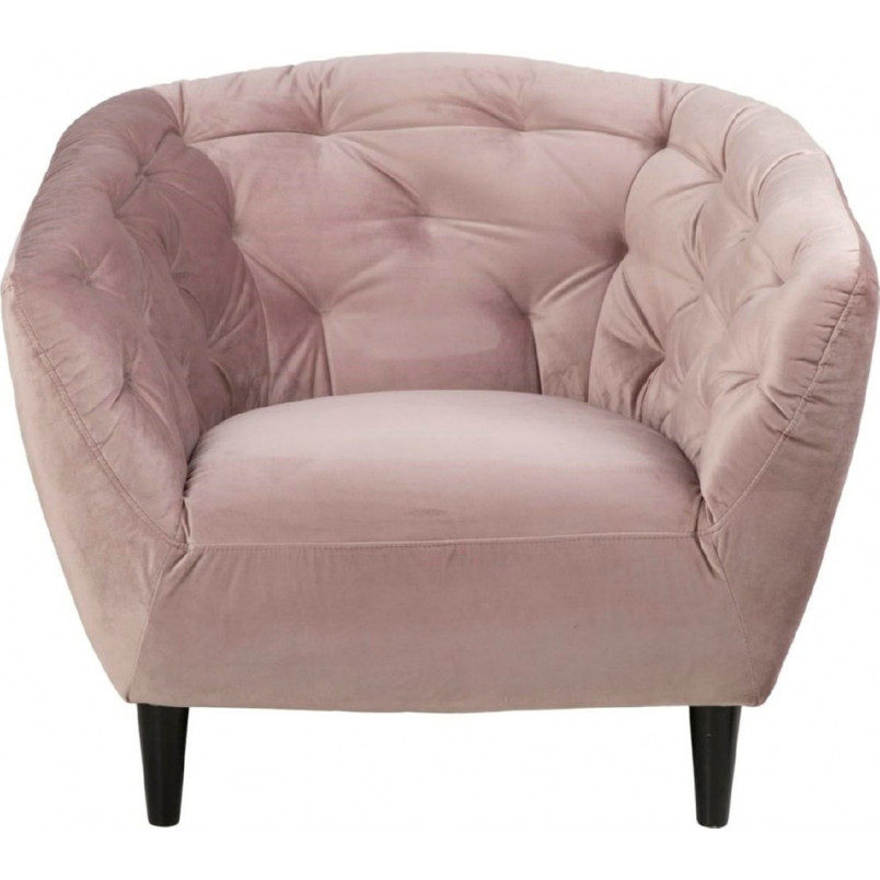 Fotel welurowy pikowany Ria Różowy marki Actona