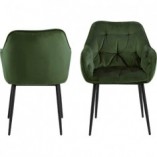 Krzesło welurowe pikowane Brooke Zielone marki Actona