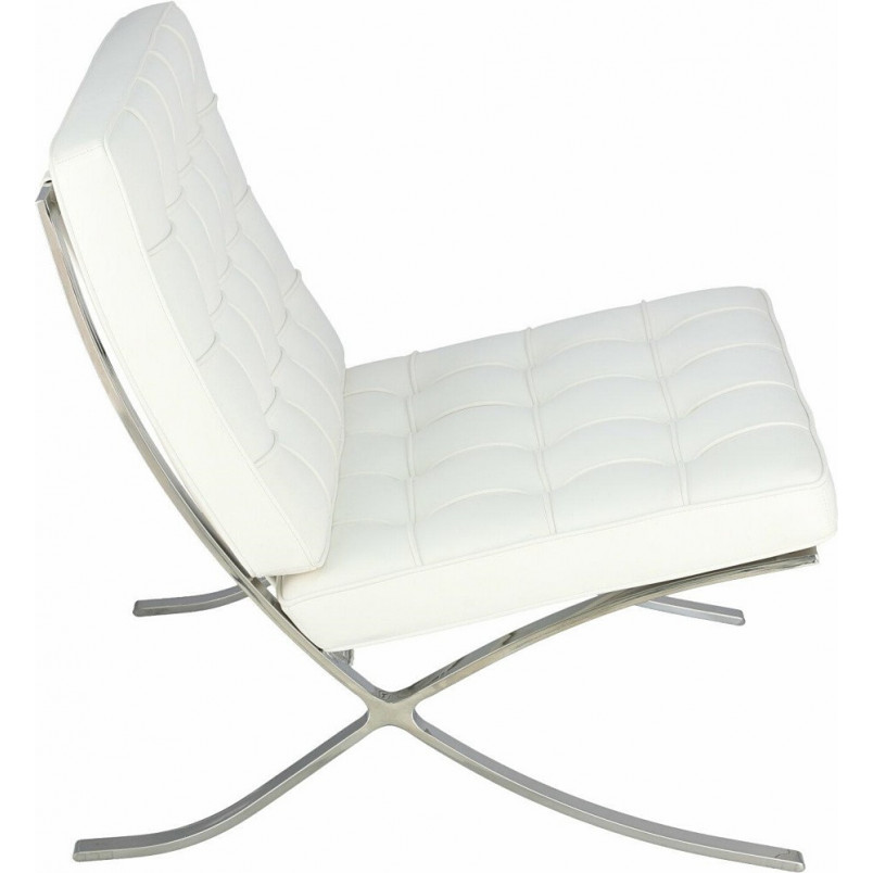 Fotel pikowany z ekoskóry Barcelon Eco biały marki D2.Design