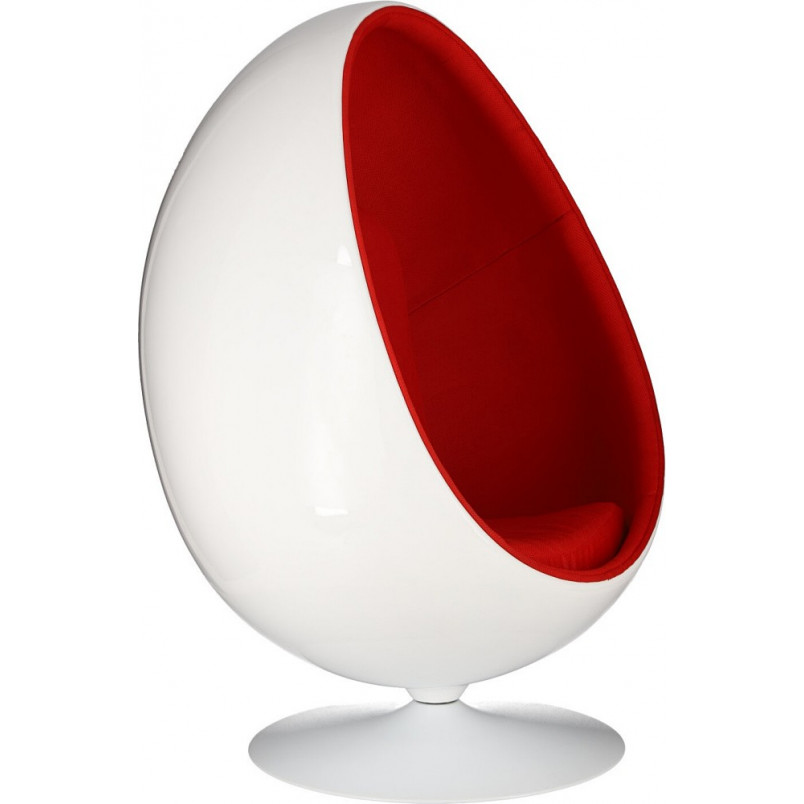 Fotel obrotowy Ovalia Chair biało-czerwony marki D2.Design
