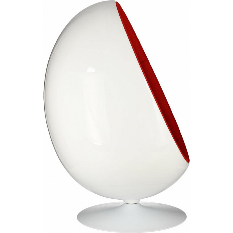 Fotel obrotowy Ovalia Chair biało-czerwony marki D2.Design