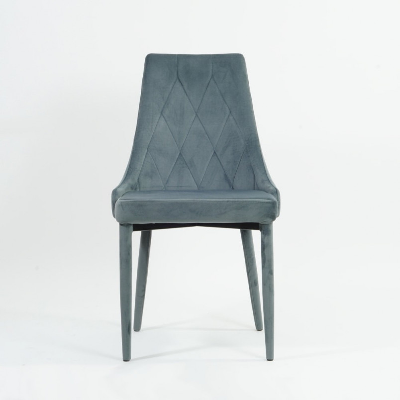 Krzesło welurowe pikowane Trix Velvet szare marki Signal