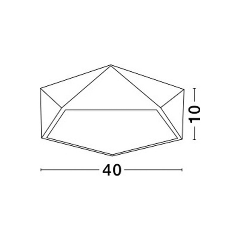 Plafon geometryczny Starius 40 czarny