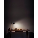 Lampa biurkowa skandynawska Nina czarno-drewniana