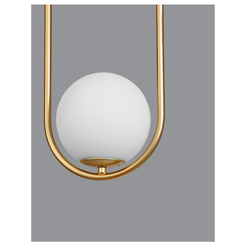 Lampa wisząca szklana kula glamour Elegance 20 biało-złota