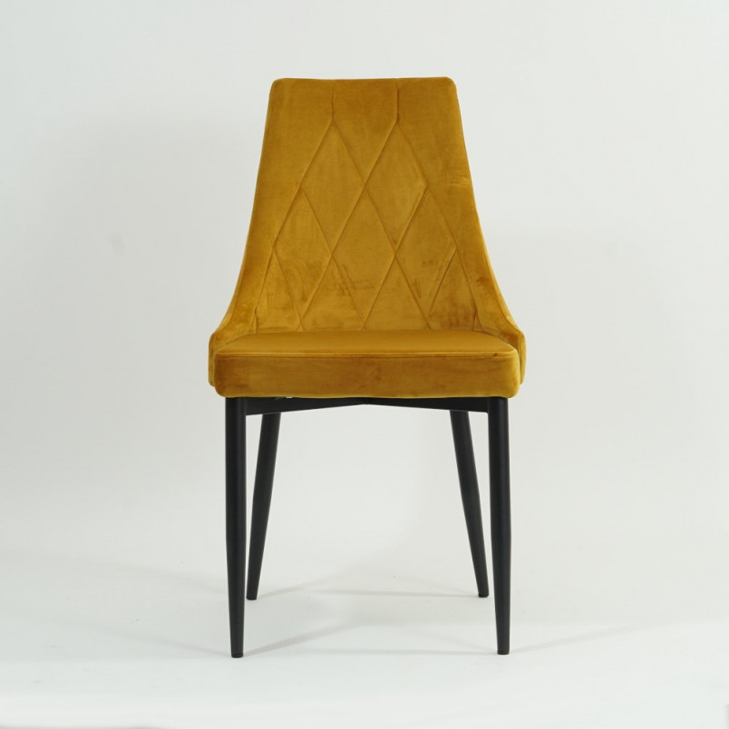 Krzesło welurowe pikowane Trix B Velvet curry marki Signal