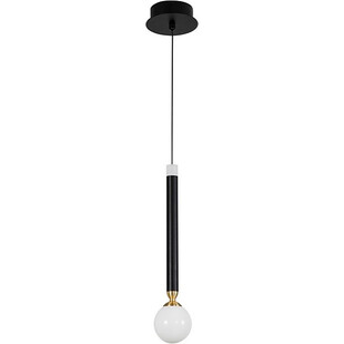 Lampa wisząca szklana kula Reya 8 LED czarno-biała
