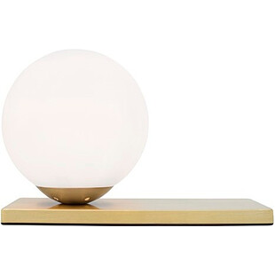 Lampa stołowa szklana kula glamour Stella mosiężno-biała